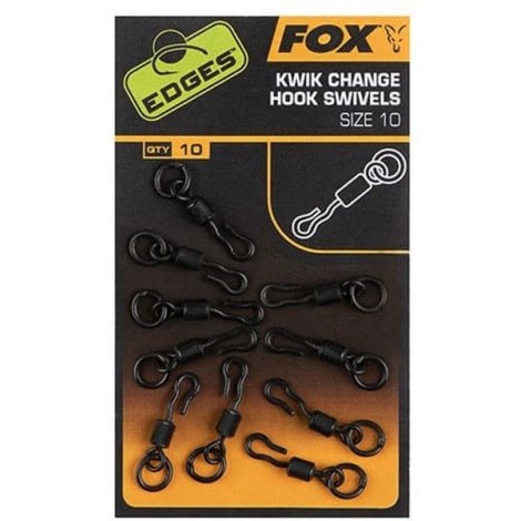 FOX - Obratlík Edges Kwik Change Hook Swivel veľ. 10 10 ks