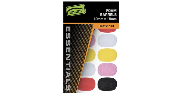 FOX - Penové valčeky Edges Essentrials Foam Barrels Mixed Colour 10x15 mm 10 ks