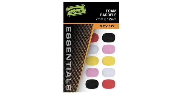 FOX - Penové valčeky Edges Essentrials Foam Barrels Mixed Colour 7x12 mm 10 ks