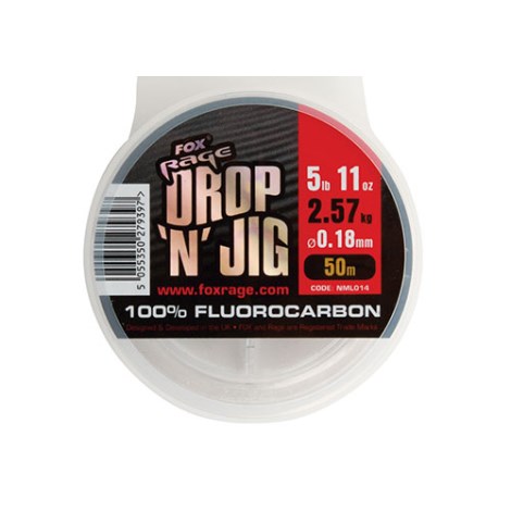 FOX RAGE - Drop &#39;N&#39; jig fluorocarbon - 0,18 mm 2,57 kg / 5,67 lb 50 m