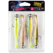 FOX RAGE - Gumová nástraha UV Slick Shad Mixed Color Pack Loaded 9 cm 7 g 4 ks