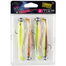 FOX RAGE - Gumová nástraha UV Slick Shad Mixed Color Pack Loaded 9 cm 7 g 4 ks
