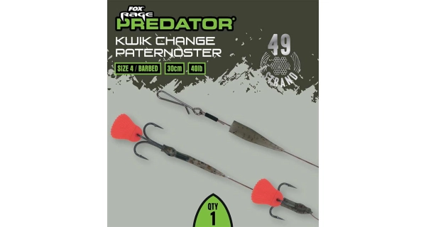 FOX RAGE - Hotový náväzec Kwik Change Paternoster Trace Barbed 40 lb veľ. 4