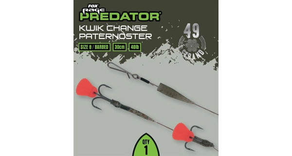 FOX RAGE - Hotový náväzec Kwik Change Paternoster Trace Barbed 40 lb veľ. 8