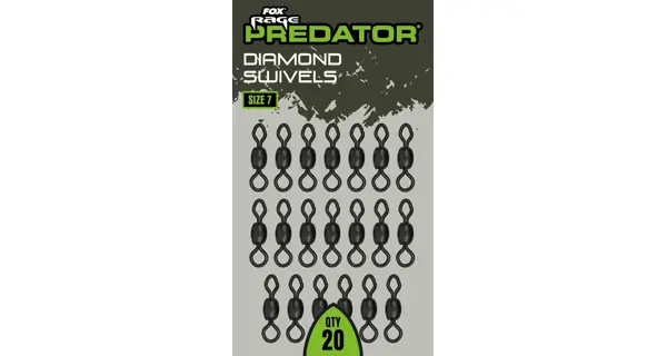 FOX RAGE - Obratlíky Predator Diamond Swivels veľ. 7 20 ks