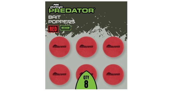 FOX RAGE - Penové boilie Bait Poppers Red Medium 8 ks