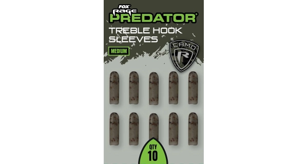 FOX RAGE - Prevleky na trojháčiky Camo Treble Hook Sleeves Medium 10 ks