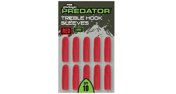 FOX RAGE - Prevleky Red Treble Hook Sleeves Large 10 ks
