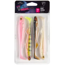 FOX RAGE - Sada gumových nástrah Slick Shad UV Mixed Color Packs Clear Water 11 cm 4 ks