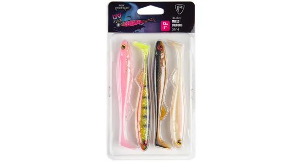 FOX RAGE - Sada gumových nástrah Slick Shad UV Mixed Color Packs Clear Water 11 cm 4 ks