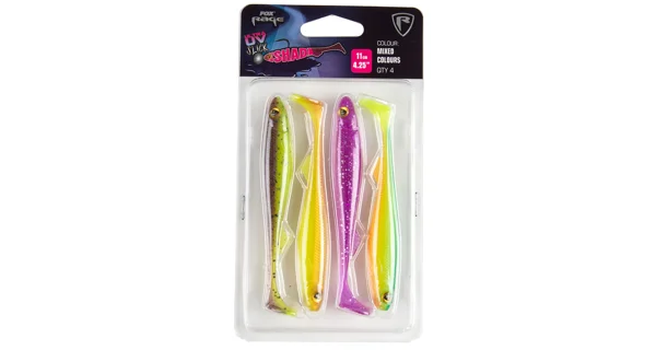 FOX RAGE - Sada gumových nástrah Slick Shad UV Mixed Color Packs Dark Water 11 cm 4 ks