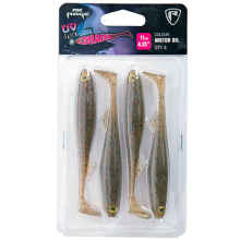 FOX RAGE - Sada gumových nástrah Slick Shad UV Single Colour Packs Motor Oil 11 cm 4 ks