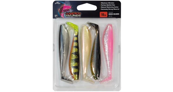 FOX RAGE - Sada gumových nástrah Zander Pro Shad UV Mixed Colour Packs 10 cm 5 ks
