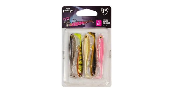 FOX RAGE - Sada gumových nástrah Zander Pro Shad UV Mixed Colour Packs 12 cm 5 ks