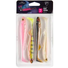 FOX RAGE - Súprava gumových nástrah Slick Shad UV Mixed Color Packs 13 cm 4 ks