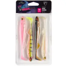 FOX RAGE - Súprava gumových nástrah Slick Shad UV Mixed Color Packs 13 cm 4 ks
