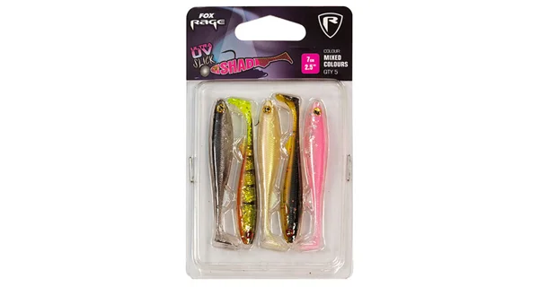 FOX RAGE - Súprava gumových nástrah Slick Shad UV Mixed Color Packs 9 cm 5 ks