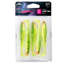 FOX RAGE - Súprava gumových nástrah Slick Shad UV Single Colour Packs Lemontiger 9 cm 5 ks