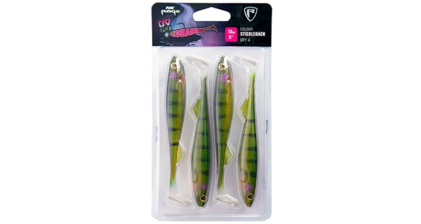 FOX RAGE - Súprava gumových nástrah Slick Shad UV Single Colour Packs Stickleback 13 cm 4 ks
