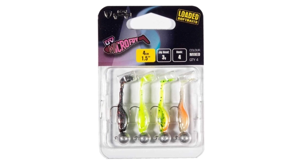 FOX RAGE - Súprava nástrah Ultra UV Micro Fry Mixed Color Lure Pack Loaded 3 g 4 cm