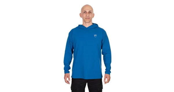 FOX RAGE - Tričko s dlhým rukávom a kapucňou Blue Hooded T veľ. 2XL