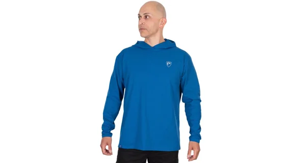 FOX RAGE - Tričko s dlhým rukávom a kapucňou Blue Hooded T veľ. L