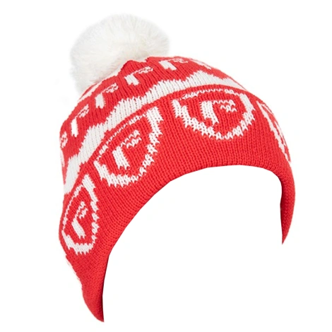 FOX RAGE - Vianočná čiapka s brmbolcom Voyager Červená Biela