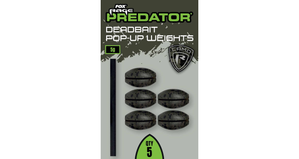 FOX RAGE - Záťaž Camo Deadbait Pop-Up Weights 5 g 5 ks