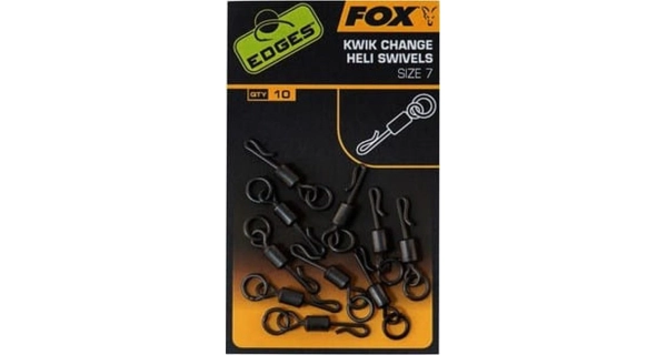 FOX - Rýchlovýmenné obratlíky Edges Kwik Change Heli Swivel veľ. 7 10 ks