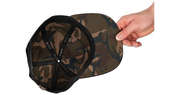 FOX - Šiltovka Black/Camo Flat Peak Snapback Hat