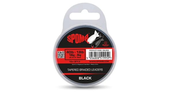 FOX - Šoková šnúra Tapered Braided Leaders 40-18 lb 10 m Black