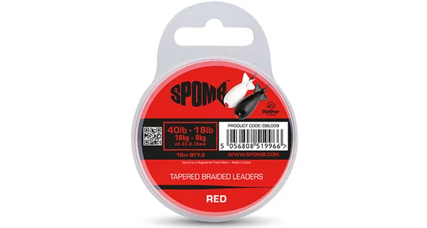 FOX - Šoková šnúra Tapered Braided Leaders 40-18 lb 10 m Red