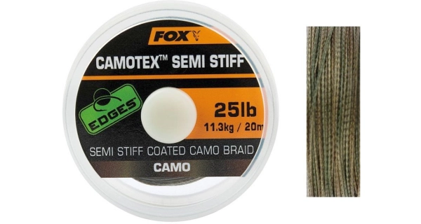FOX - Stužená šnúrka Edges Camotex Semi Stiff Camo 20 m 25 lb