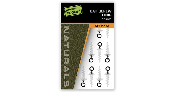FOX - Vrtáčik s obratlíkom a krúžkom Edges Bait Screw Long 11 mm 10 ks