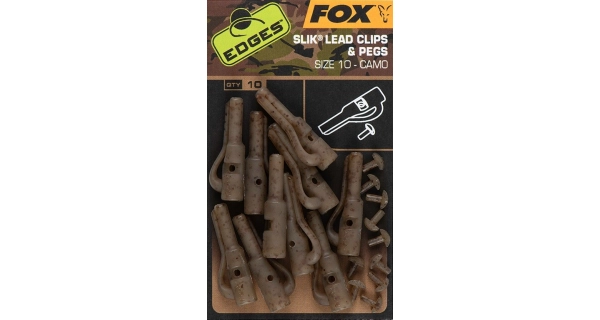 FOX - Závesky Edges Camo Silk Lead Clips & Pegs veľ. 10 10 ks