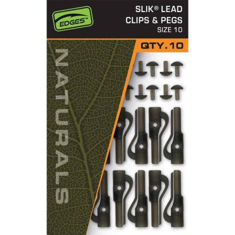 FOX - Závesky Edges Naturals Slik Lead Clip& Pegs veľ. 10 10 ks