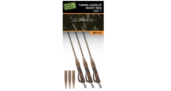 FOX - Závesky Edges Tubing Leadclip Ready Rigs Camo veľ. 7 3 ks