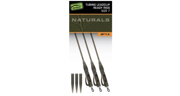 FOX - Závesky Edges Tubing Leadclip Ready Rigs Naturals veľ. 7 3 ks