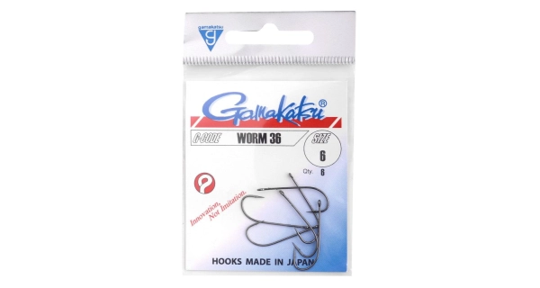 GAMAKATSU - Háčik Worm 36 NS Black veľ. 1 6 ks
