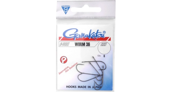 GAMAKATSU - Háčik Worm 36 NS Black veľ. 2/0 6 ks