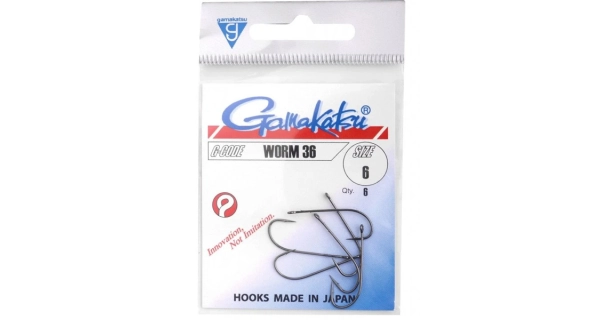 GAMAKATSU - Háčiky Worm 36 NS Black veľ. 6 6 ks