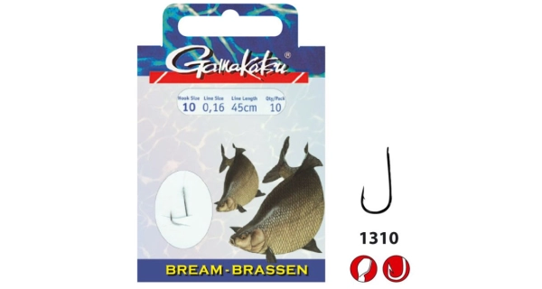 GAMAKATSU - Hotový náväzec Bream LS-1310 Nickel 0,16 mm 70 cm veľ. 10 10 ks