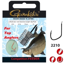 GAMAKATSU - Hotový náväzec Competition Bream Feeder Red LS-2210 0,12 mm 100 cm veľ. 16 10 ks