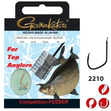 GAMAKATSU - Hotový náväzec Competition Bream Feeder Red LS-2210 0,12 mm 75 cm veľ. 16 10 ks