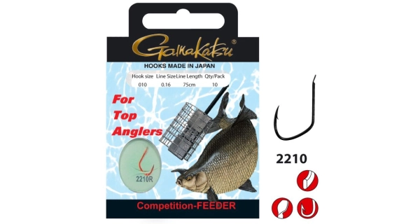 GAMAKATSU - Hotový náväzec Competition Bream Feeder Red LS-2210 0,18 mm veľ. 12 100 cm 10 ks