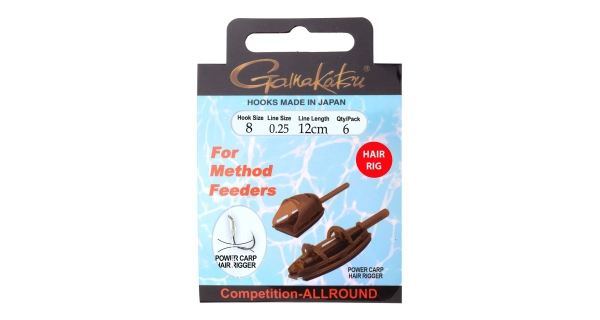 GAMAKATSU - Hotový náväzec Method Feeder Hair 12 cm veľ. 10 6 ks