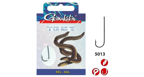 GAMAKATSU - Hotový náväzec na úhora Eel LS-5013 NS Black veľ. 4 60 cm 10 ks