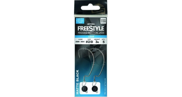 GAMAKATSU - Offset háčik s čeburaškou FreeStyle Rigged Bottom Jigs Black 7 g veľ. 1/0 2 ks