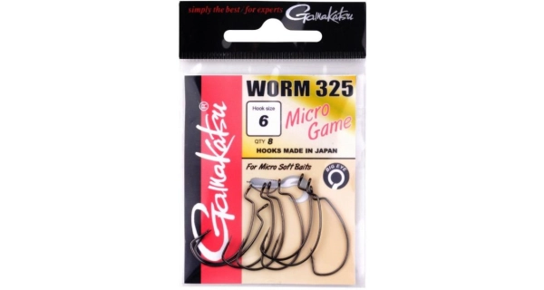GAMAKATSU - Ofsetový háčik Worm 325 Micro Game NS Black veľ. 6 8 ks