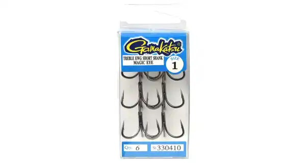 GAMAKATSU - Trojháčiky Treble EWG Short Shank ME veľ. 1 6 ks